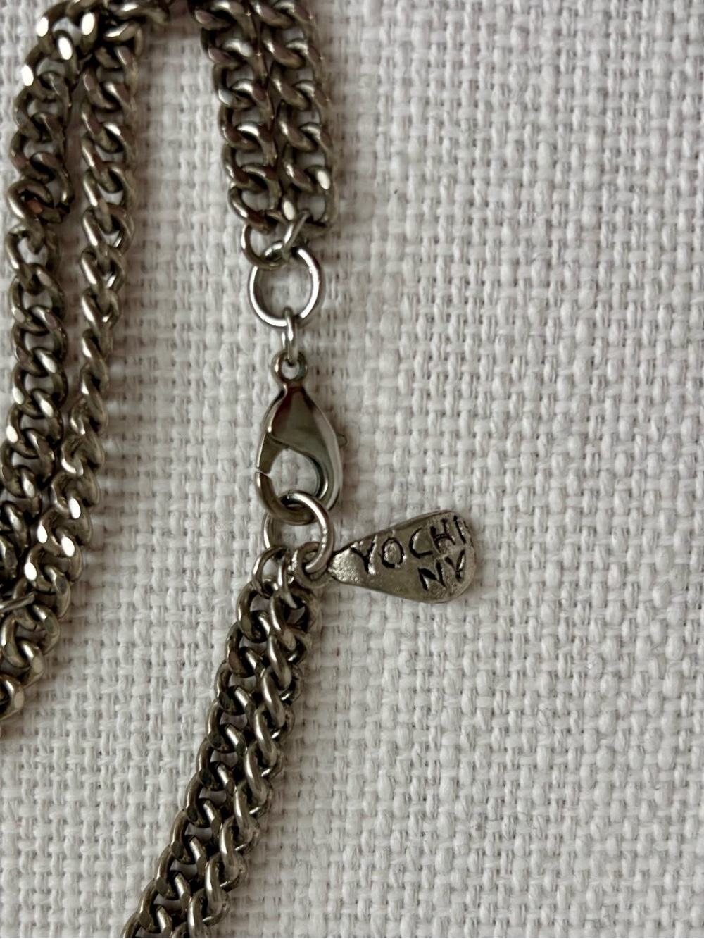 Anthropologie Crystal Silver Chain Pendant Necklace - Picture 5 of 6